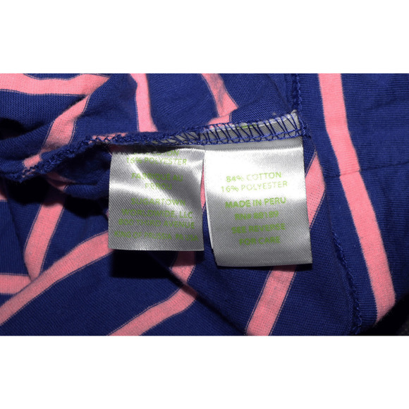 Lilly Pulitzer Beacon Women Short Sleeve Blue Pink Striped T-Shirt Dress Size XS - Picture 5 of 7